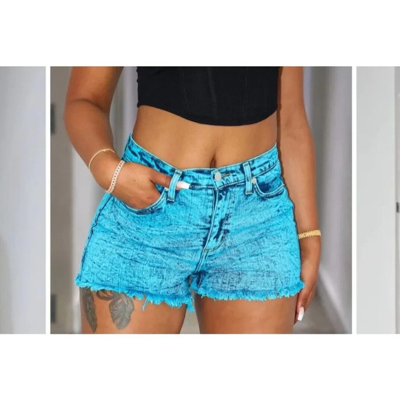 Womens Turquoise Shorts - Size Large - MuurSwag - NWT - Picture 1 of 15